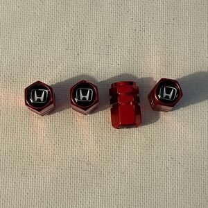 Honda Logo valve Stem caps in Red set of 4 NWT